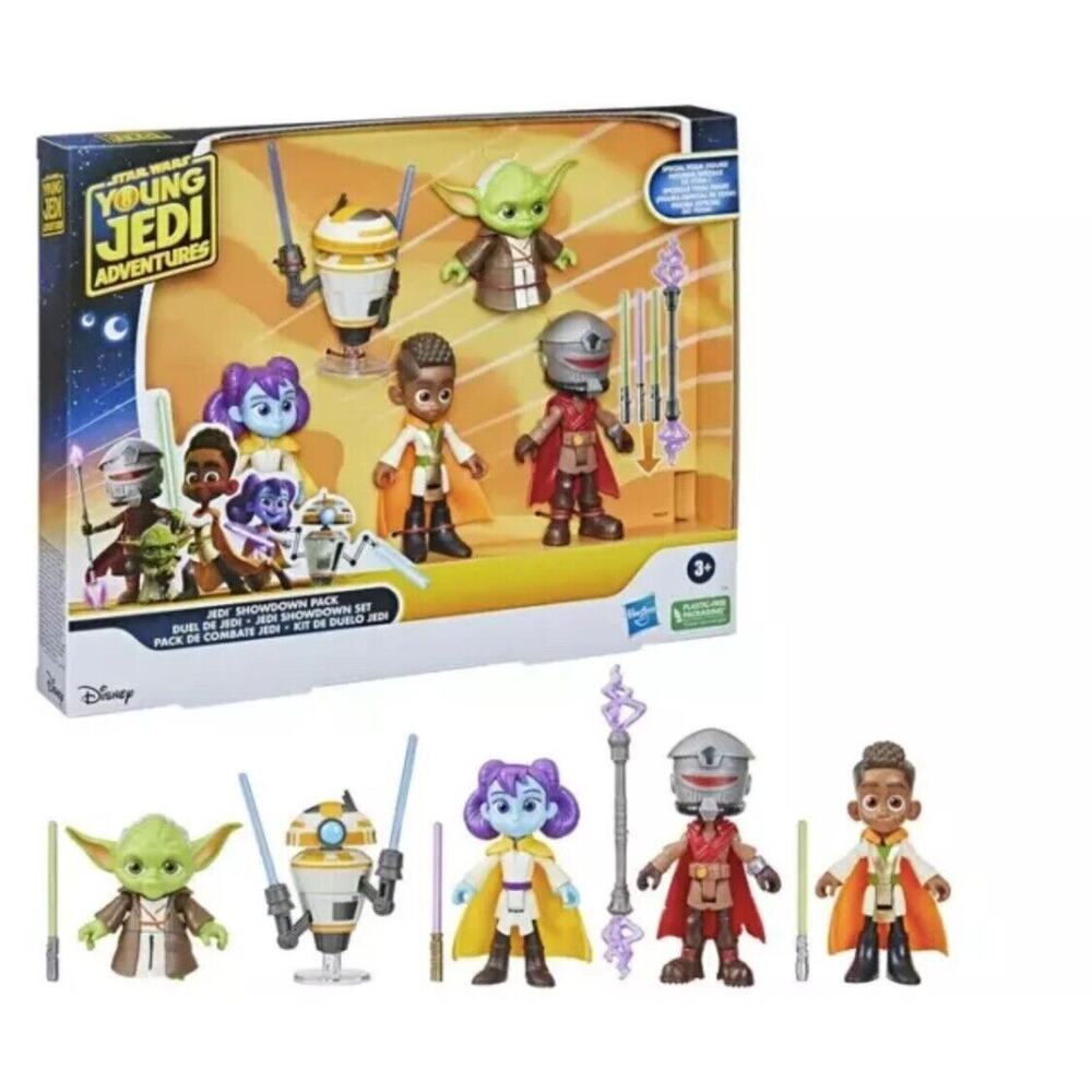 StarWars YOUNG JEDI Hasbro Special YODA Figurine Jedi Showdown Figure 5 Pack NEW - Picture 2 of 5